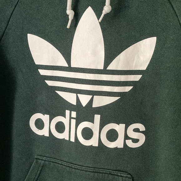 Adidas green hooded sweatshirt with tiny mark out of the “a”. - Picture 2 of 7